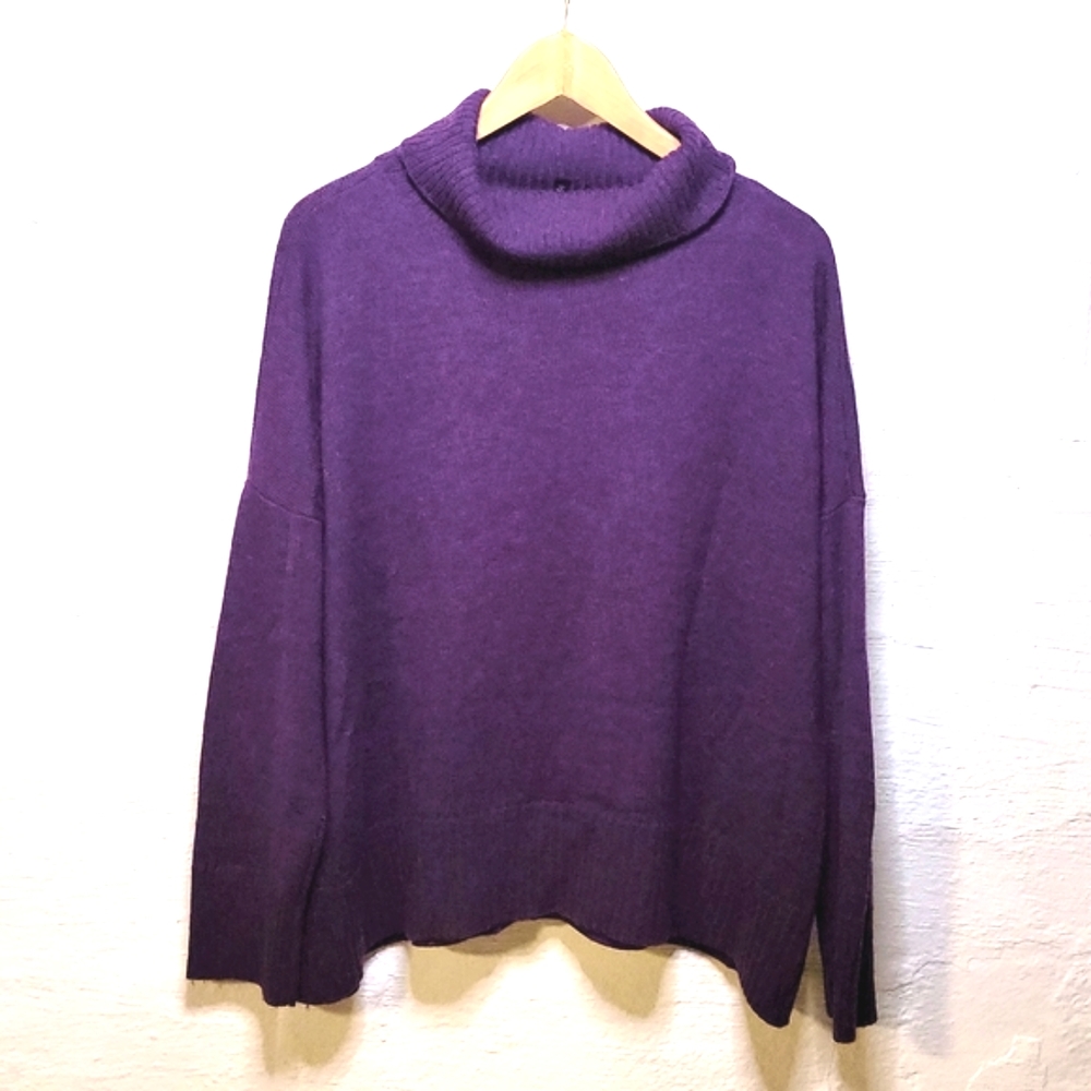 Eileen Fisher Italian Yarn Laine&Yak Turtleneck Sweater L